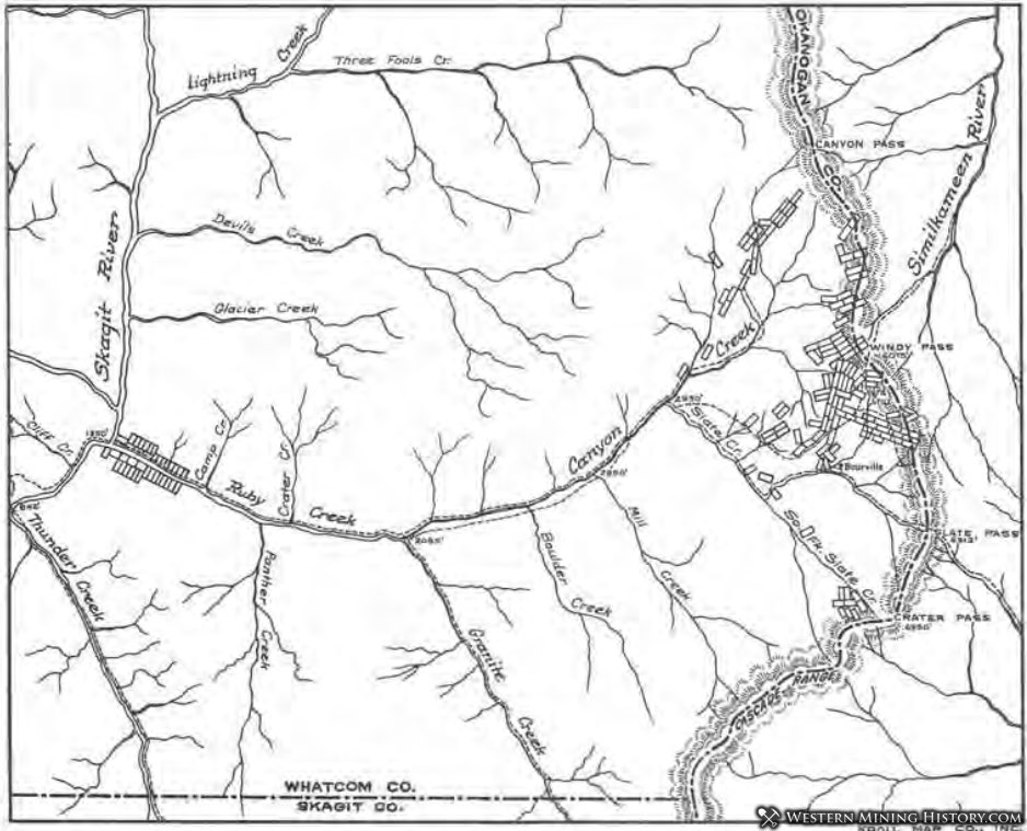 1899 claim map from the Slate Creek mining district in Whatcom County, Washington