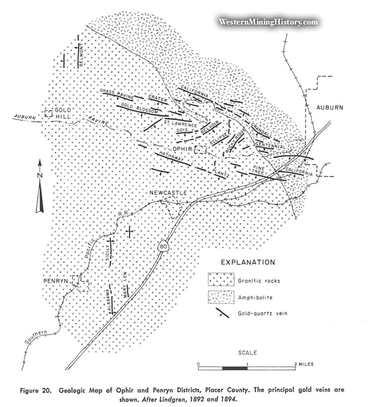 Geologic Map of Ophir and Penryn Districts