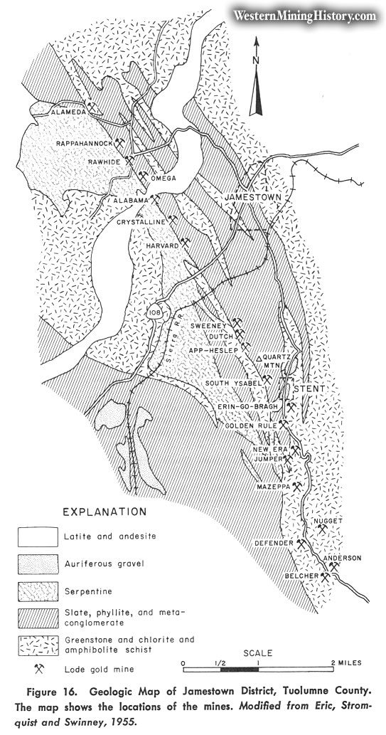 Geologic Map of the Jamestown District