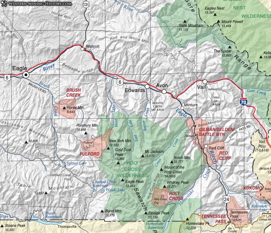 Eagle County Colorado mining districts