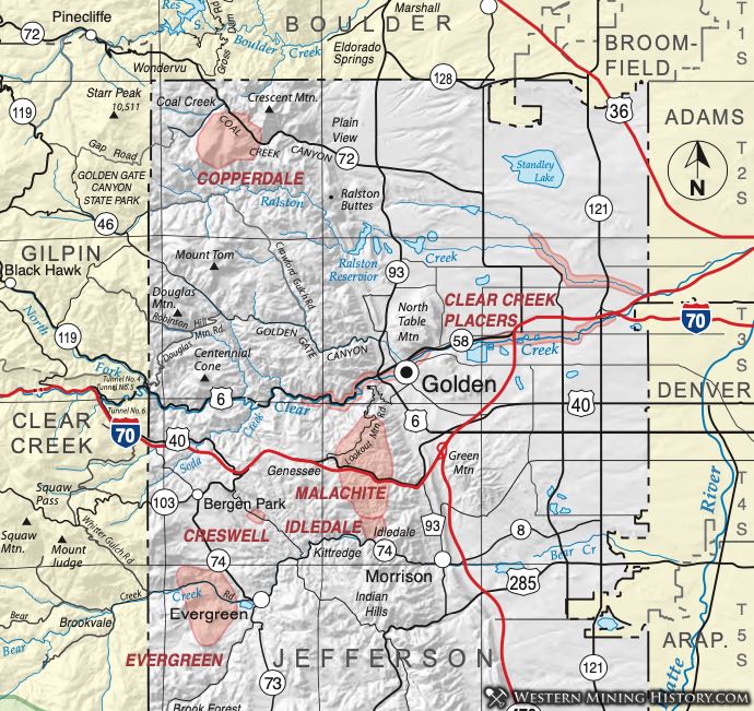 Jefferson County Colorado mining districts
