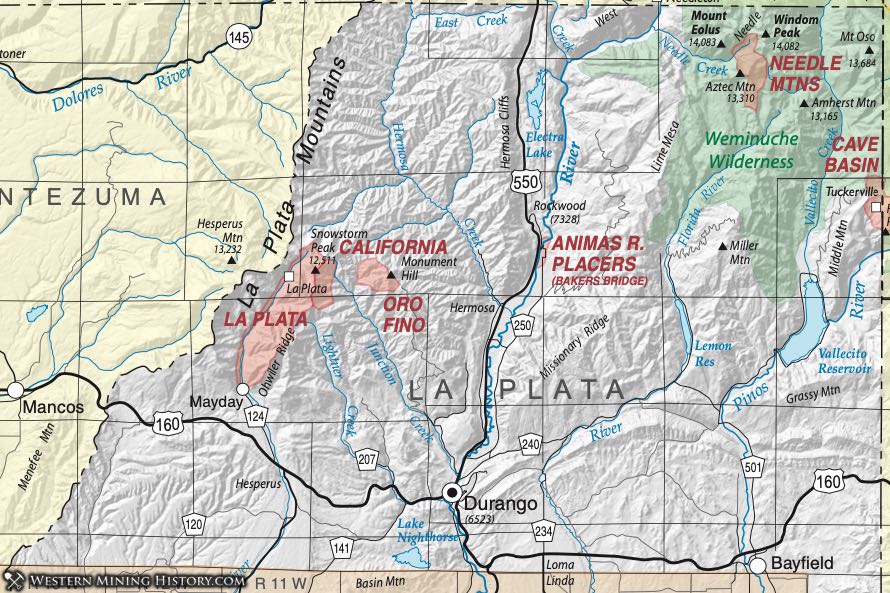 La Plata County Colorado mining districts