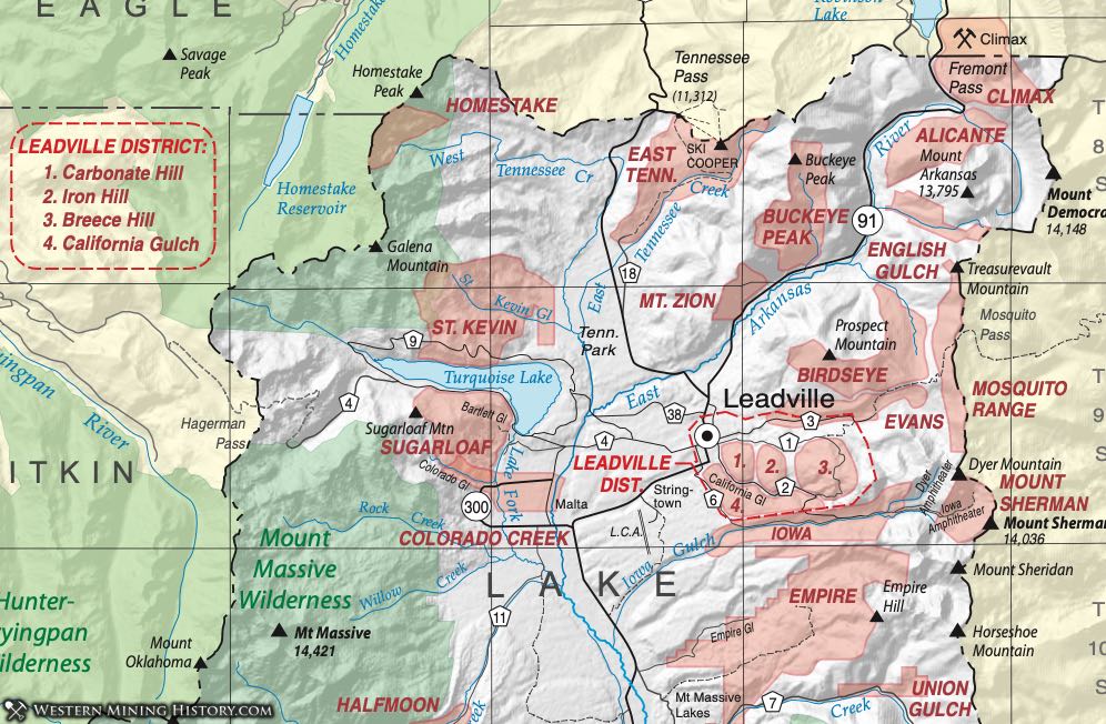 Lake County Colorado mining districts