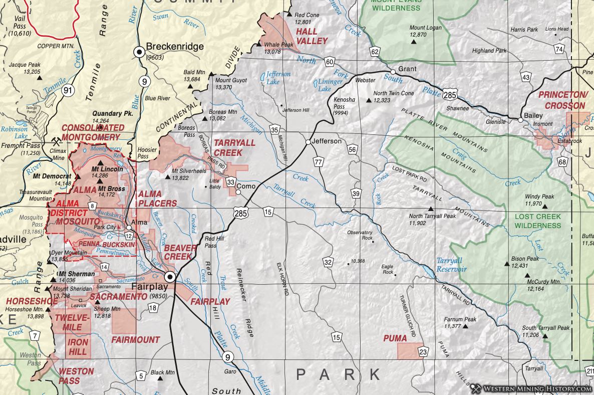 Park County Colorado mining districts