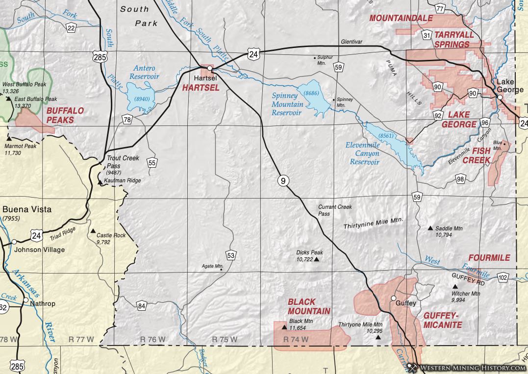Park County Colorado mining districts