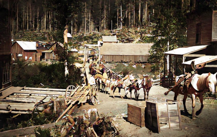 Silverton, Washington ca 1895 - colorized image