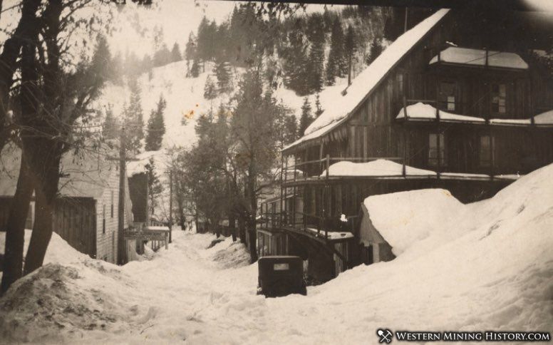 Undated photo of Alleghany, California buried in deep snow