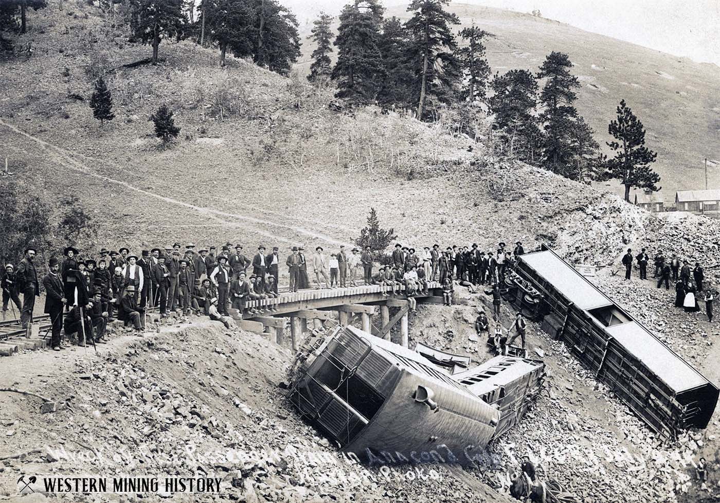 Passenger train wreck near Anaconda, Colorado 1894