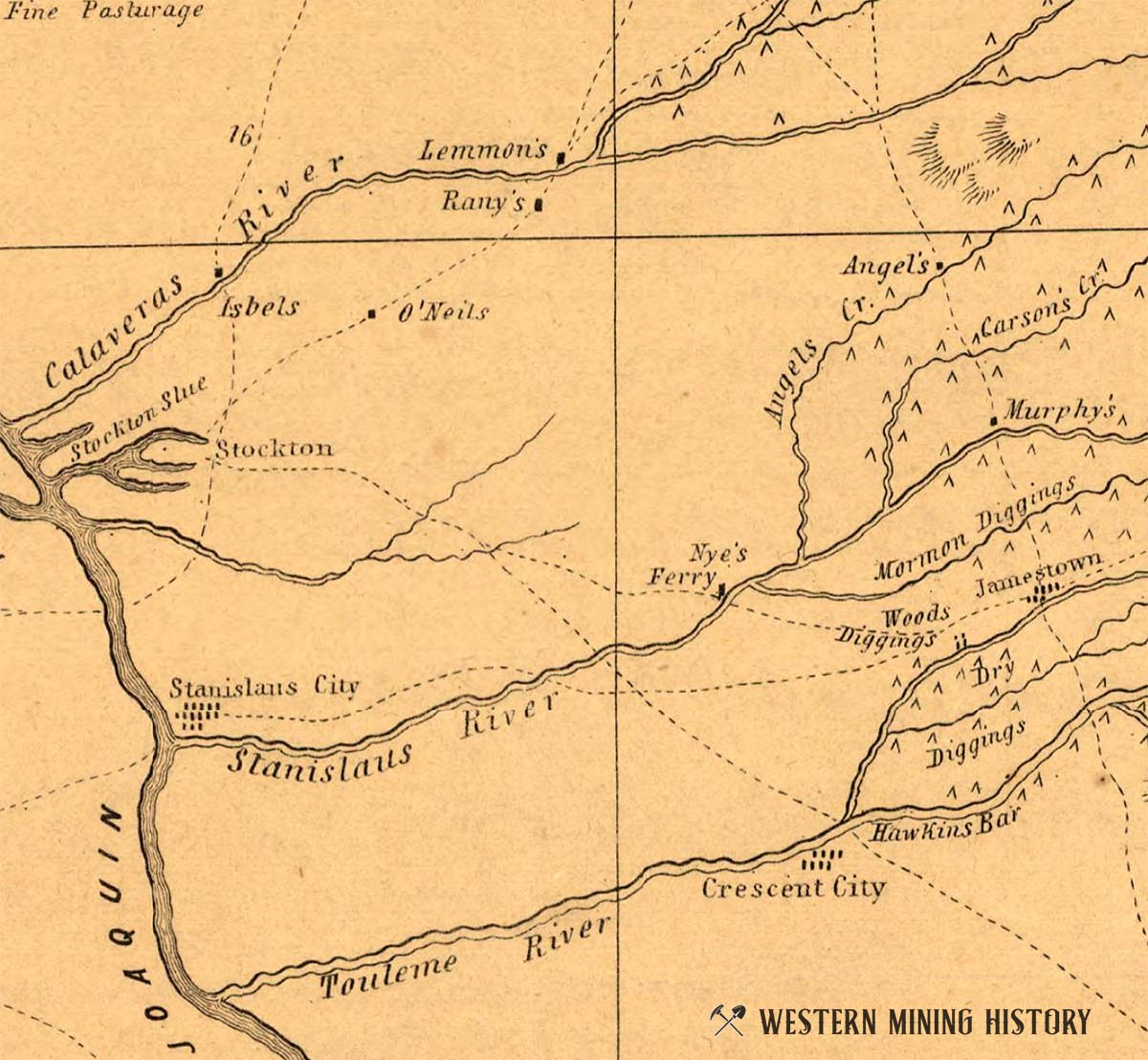 Murphys California 1850 map