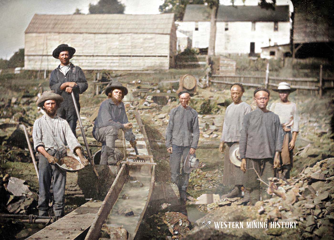 Placer miners - some Chinese - in Auburn Ravine ca. 1852