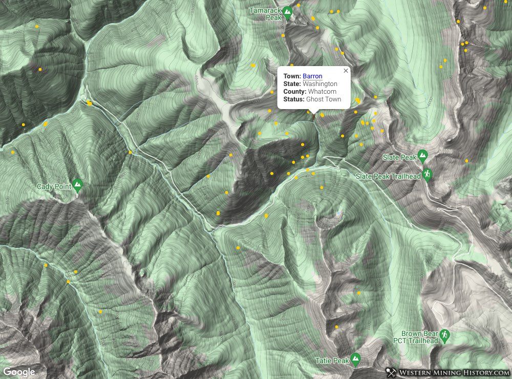 Terrain Map illustrates Barron's location in extremely rugged terrain