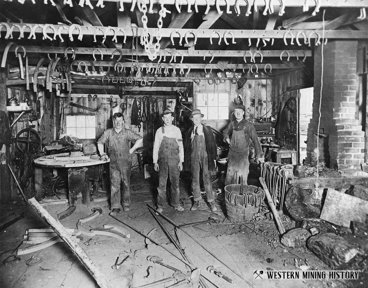 Blacksmith shop at Bingham, Utah 1913