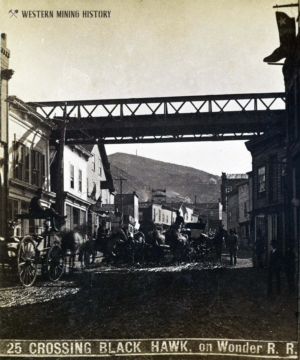 Street view at Black Hawk, Colorado ca. 1878