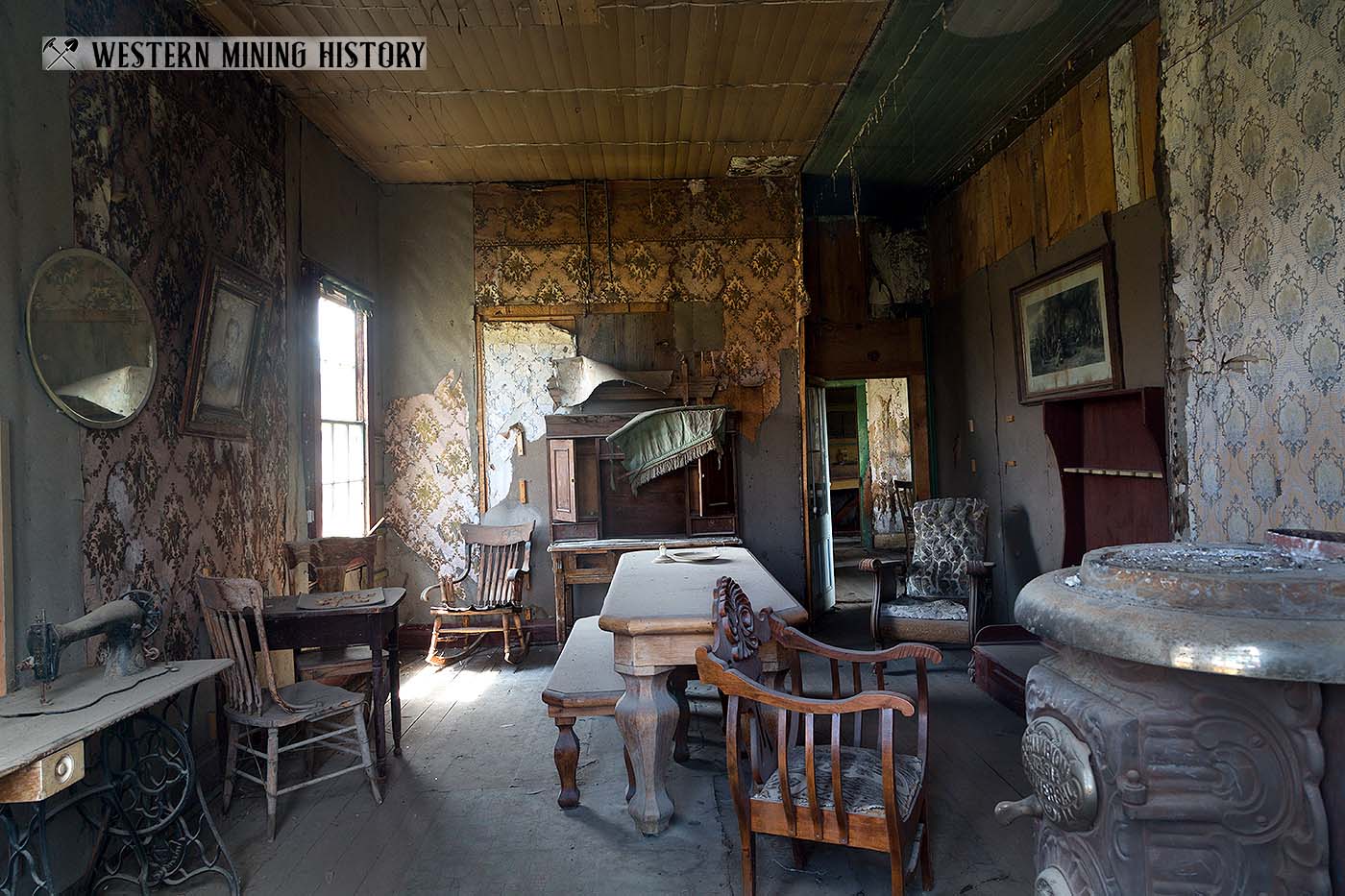 Interior view of historic home - Bodie, California