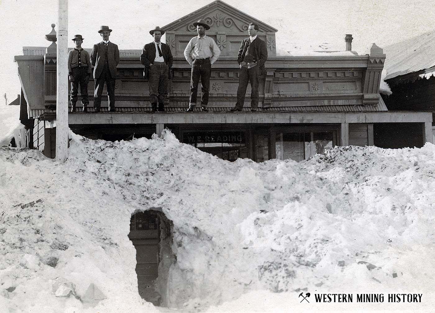 Reading Store snowed in at Bodie, California 1911