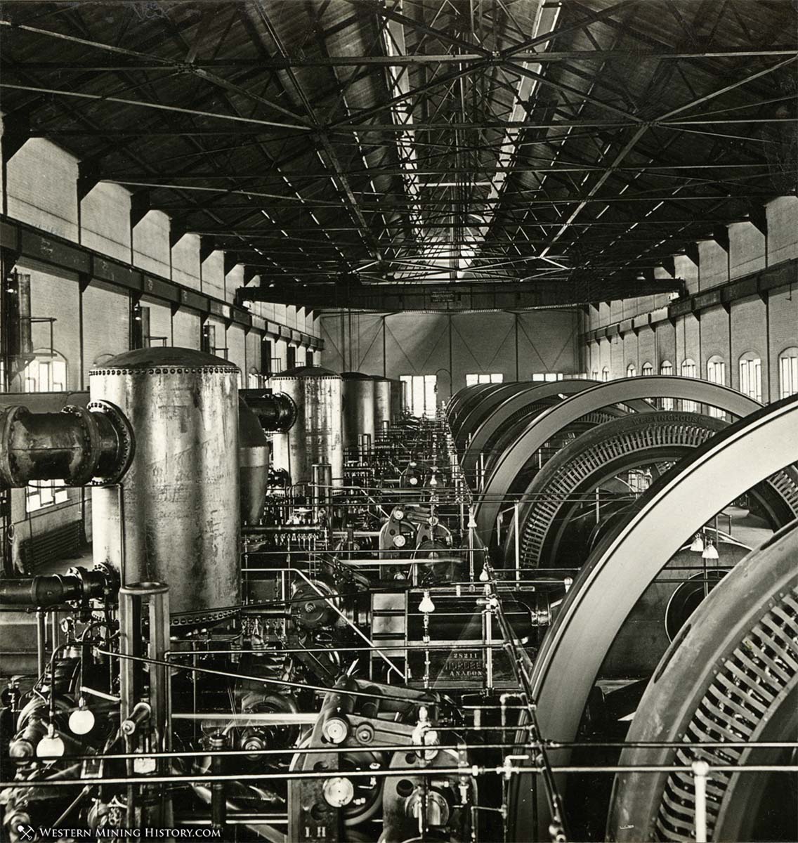 Air compressors at a Butte, Montana mine ca. 1918