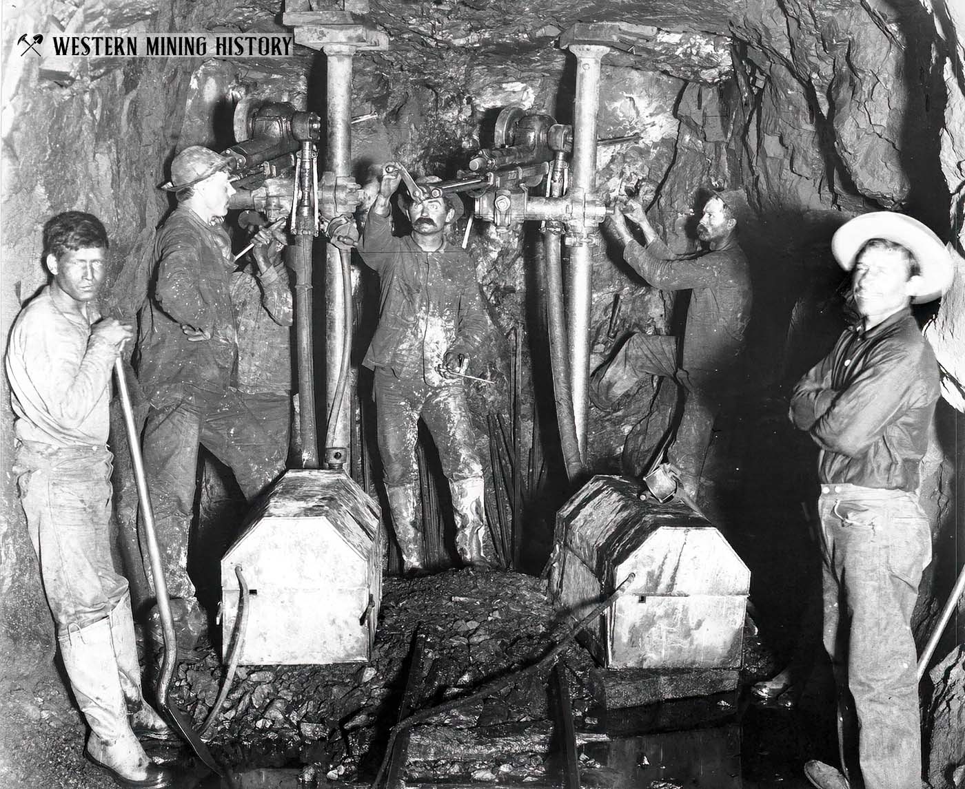 Miners underground at a Clifton-Morenci area copper mine