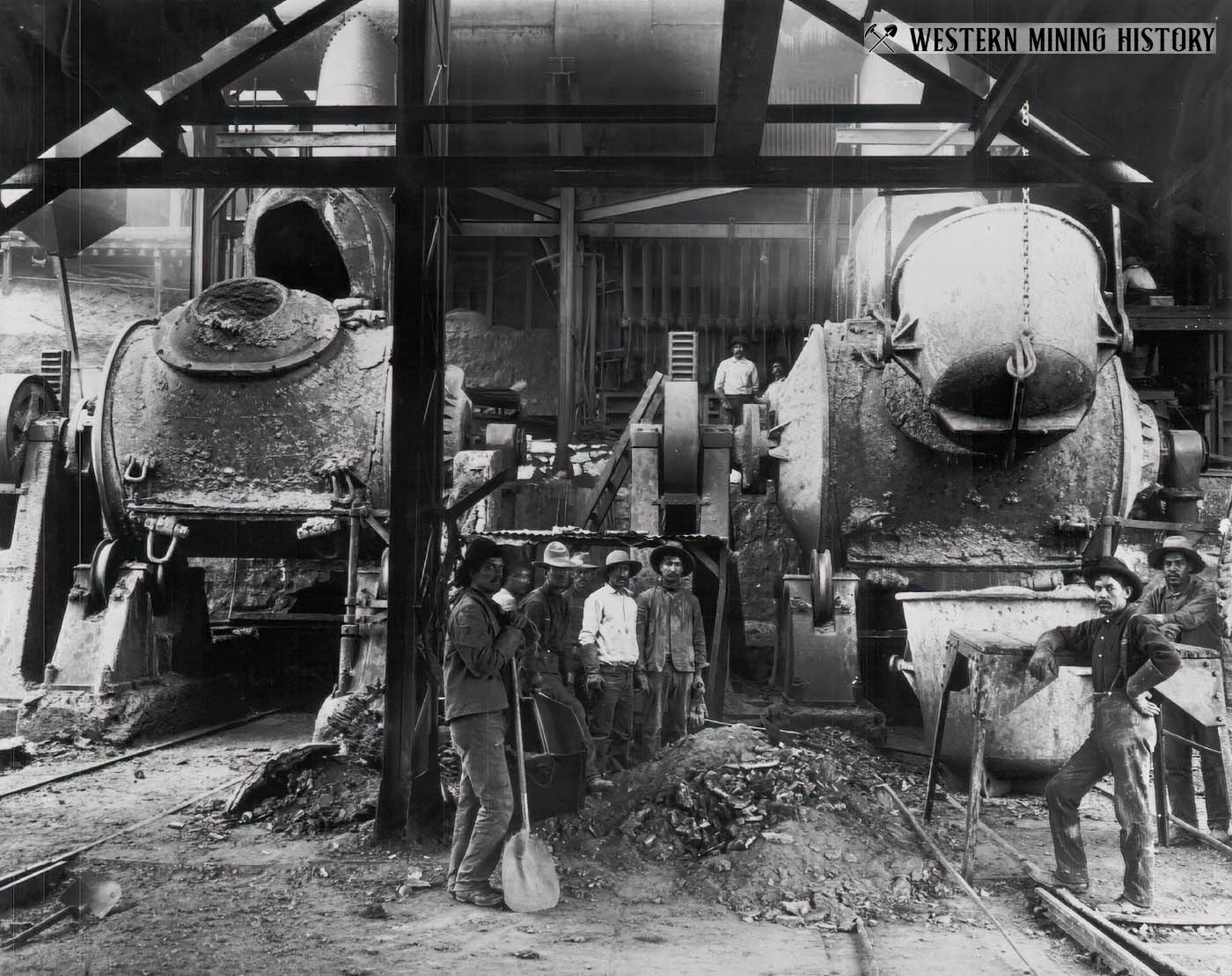Smelter workers with rotary converters
