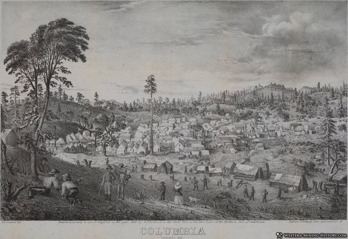Lithograph of Columbia, California January 1852