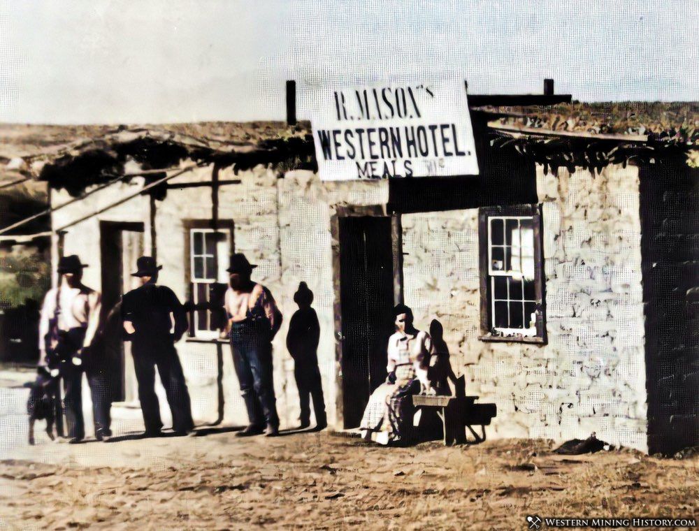 Hotel at Contention City, Arizona 1880s (enhanced photo)