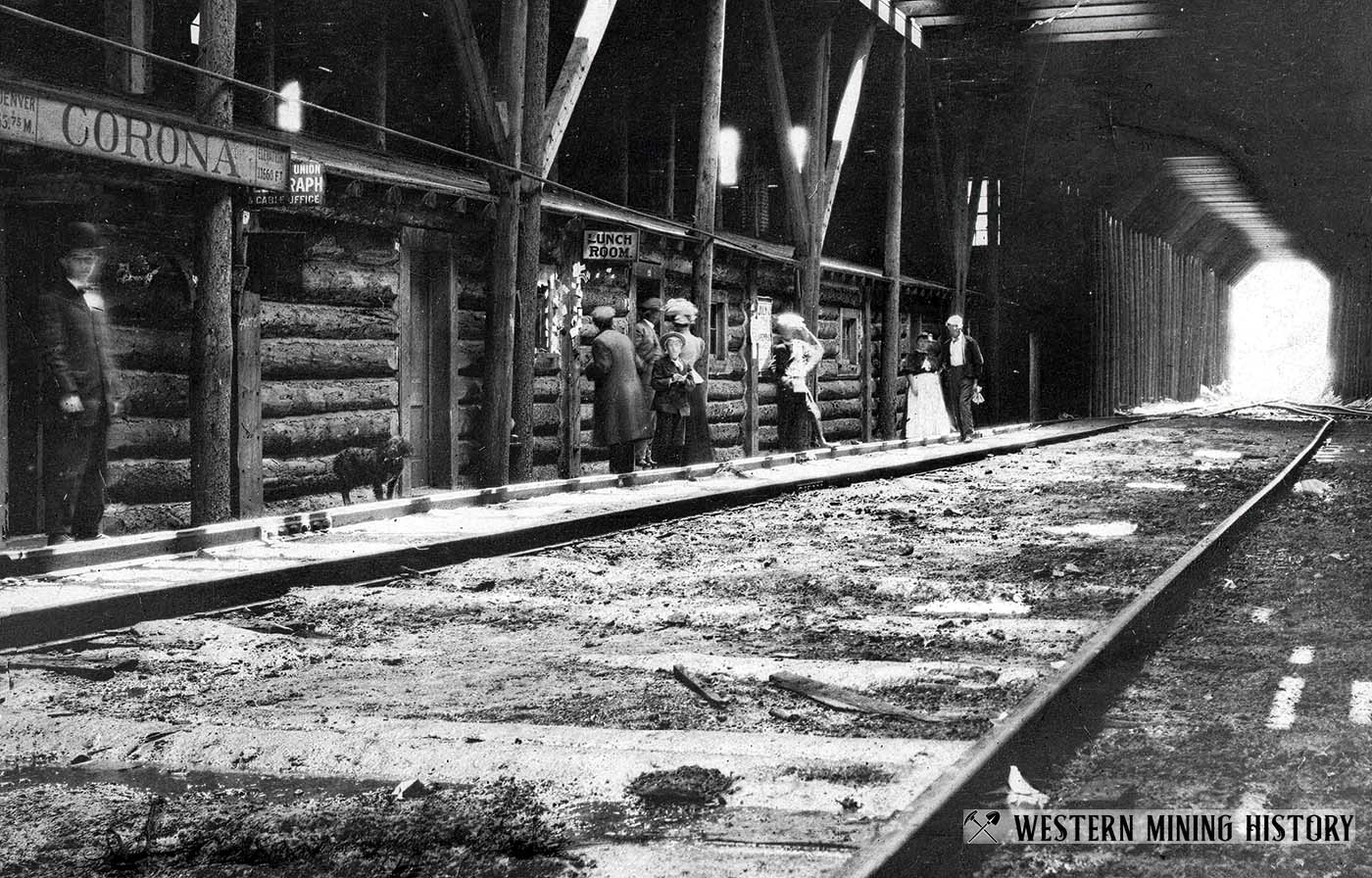 The railroad depot at Corona, Colorado ca. 1905