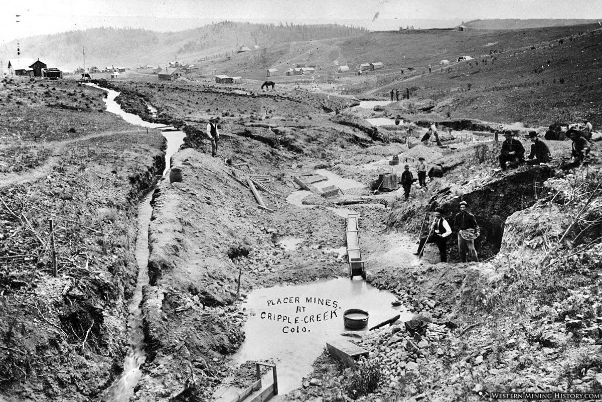 Placer mines at Cripple Creek, Colorado ca. 1892