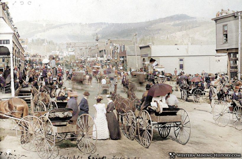 Independence Day celebration at Cripple Creek, Colorado 1893 (colorized)