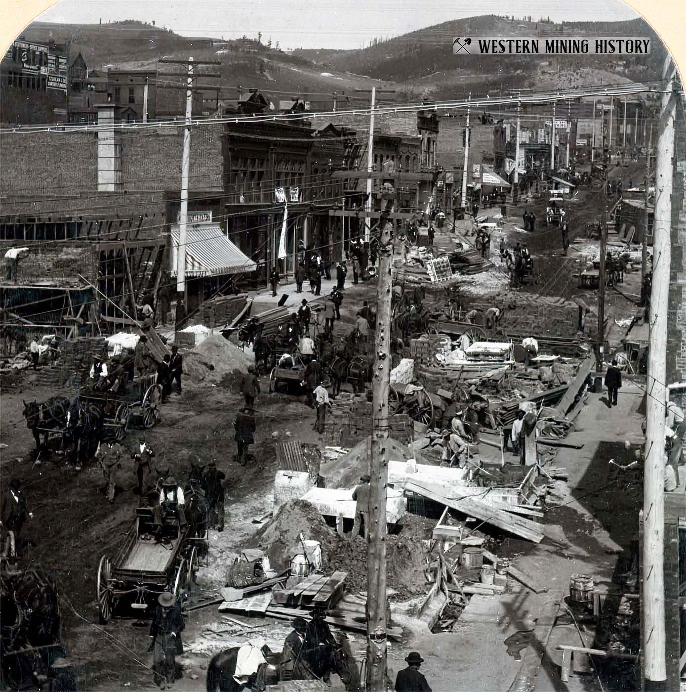 Construction at Cripple Creek, Colorado 1896