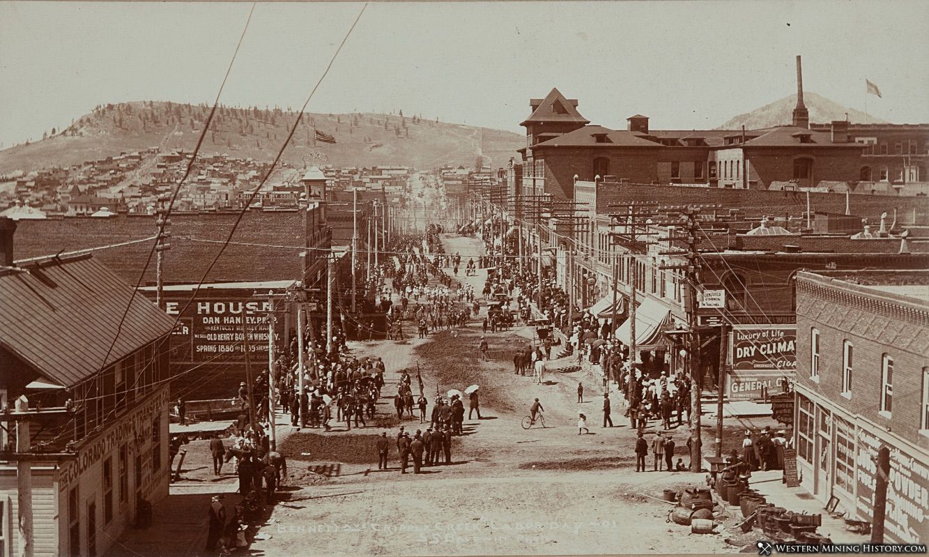 View of Bennett Ave - Cripple Creek on Labor Day 1901