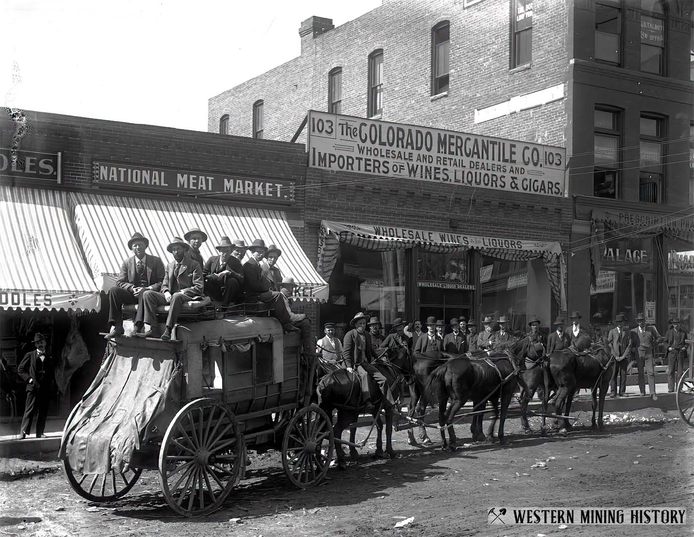 Stagecoach in Cripple Creek, Colorado ca 1895