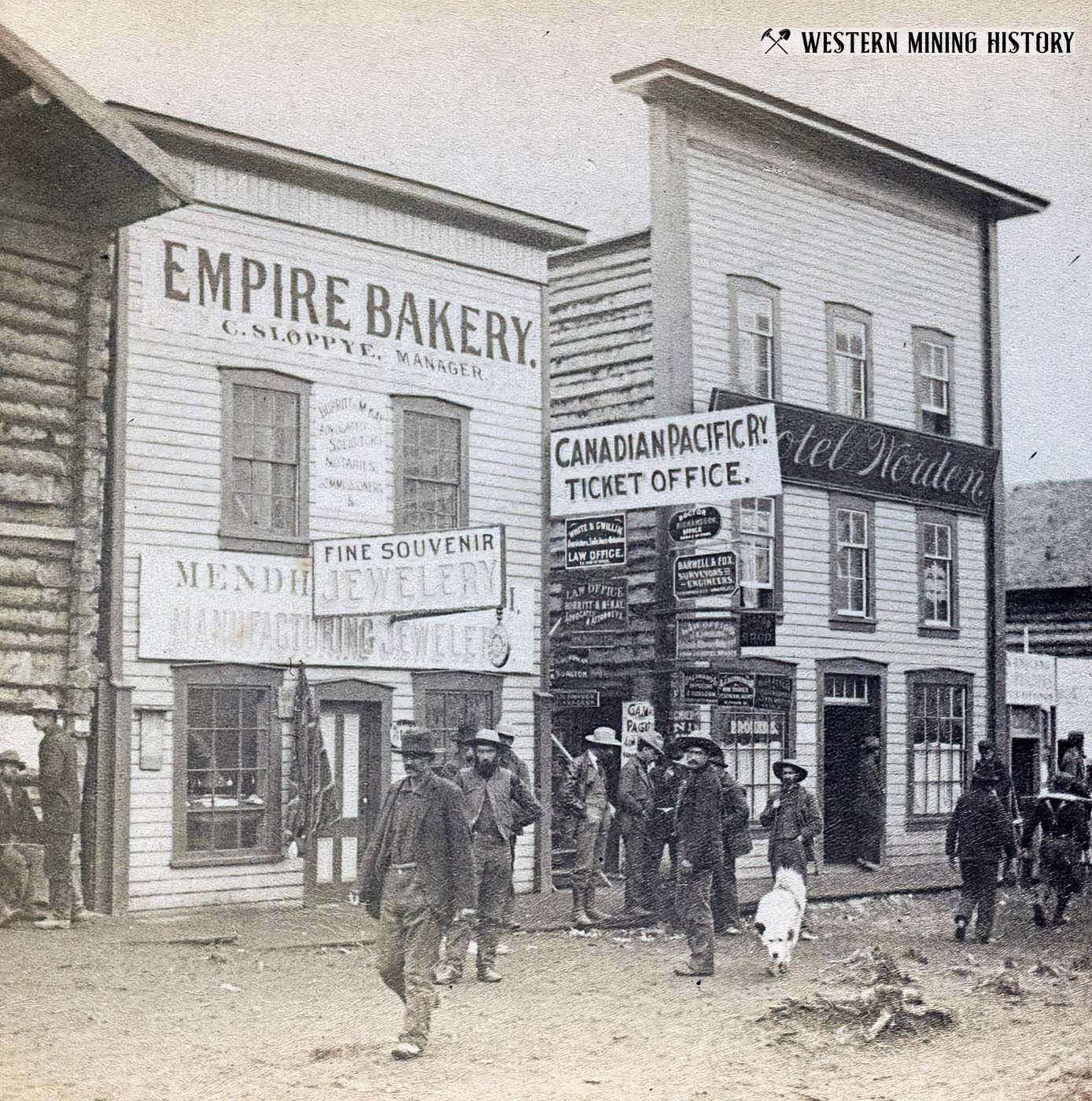 Businesses on Front Street - Dawson City, Yukon 1899