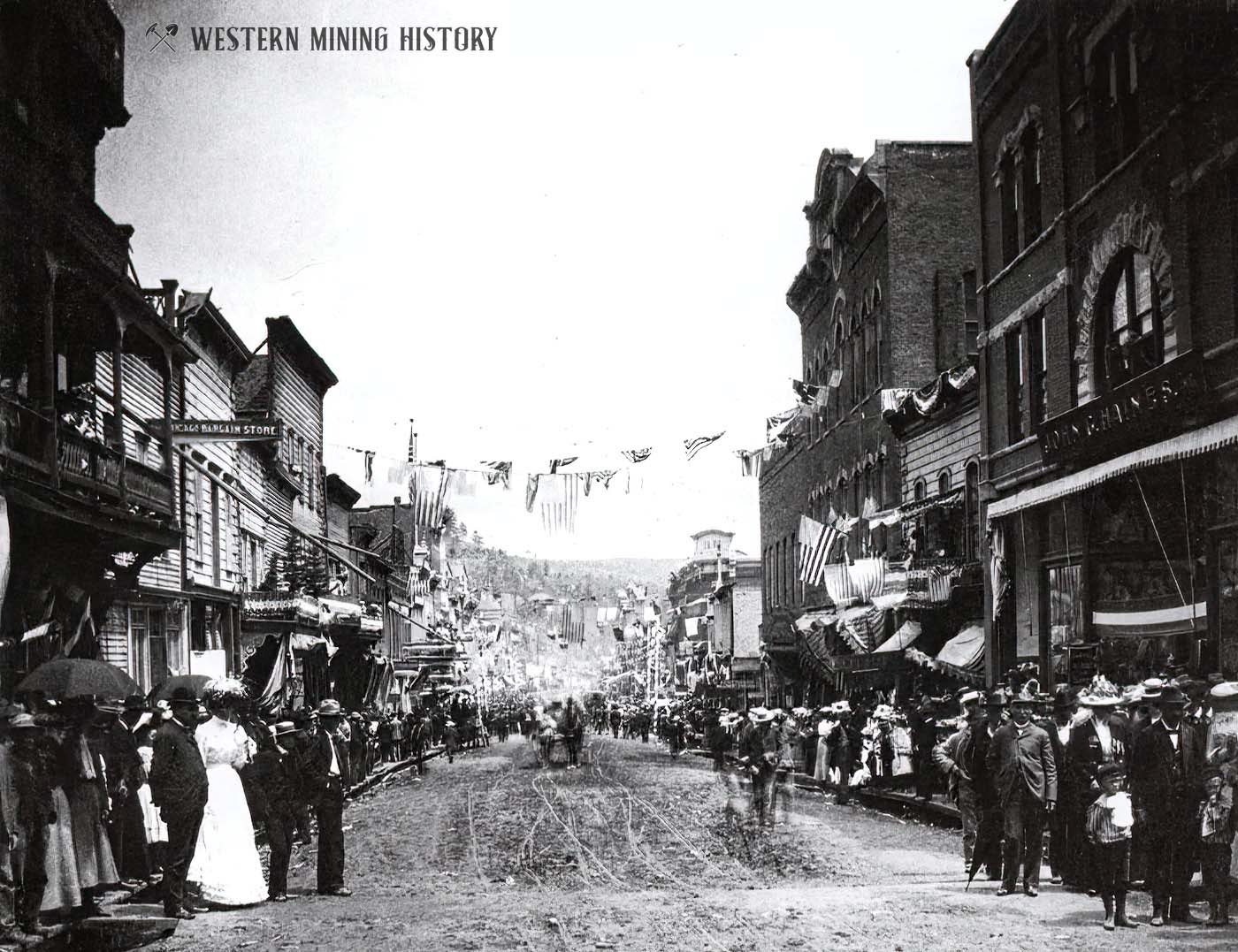 Main Street Deadwood 1901 during the Quarter Century Carnival