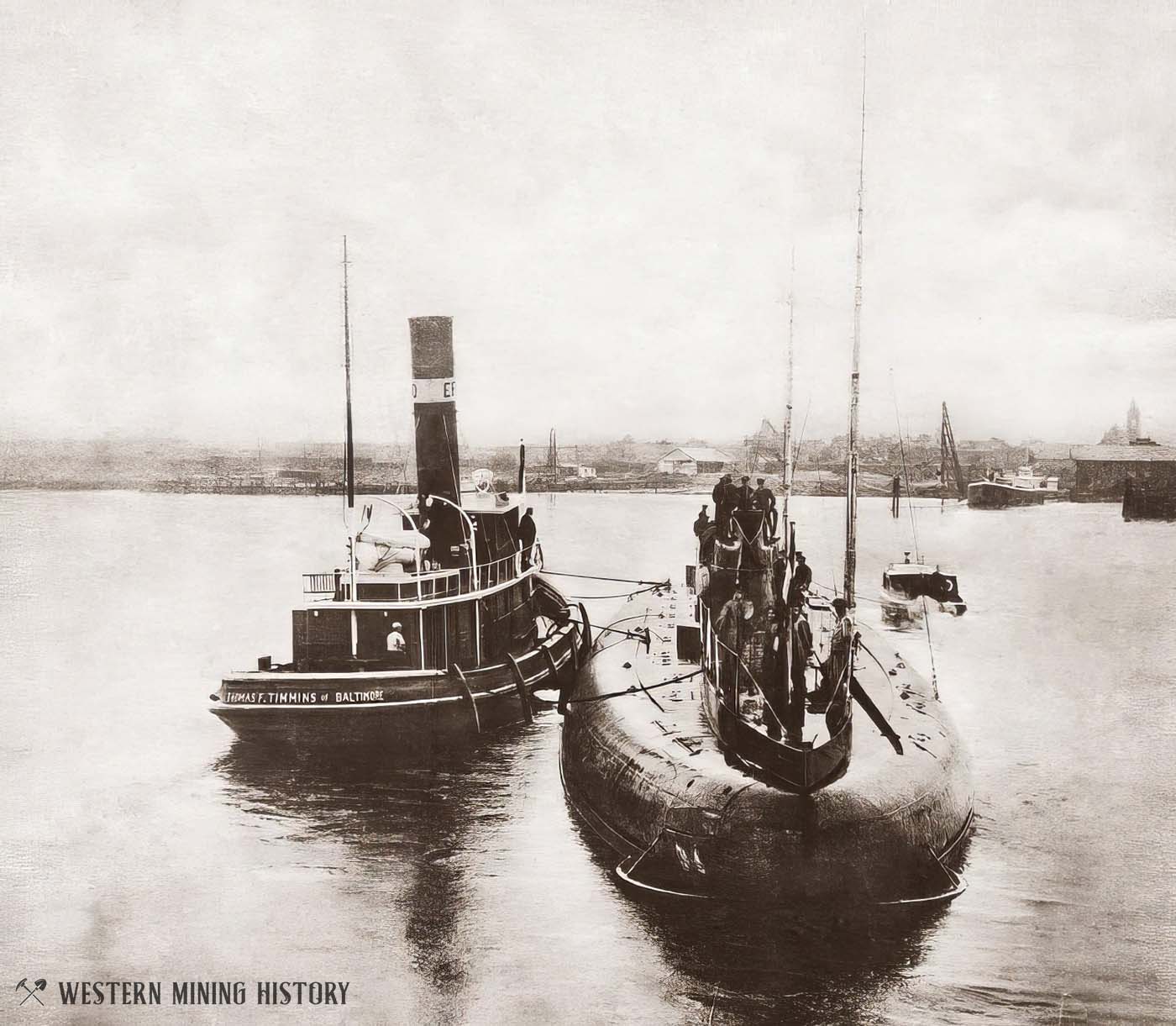 German U-Boat Deutschland at Port of Baltimore Maryland 10 July 1916