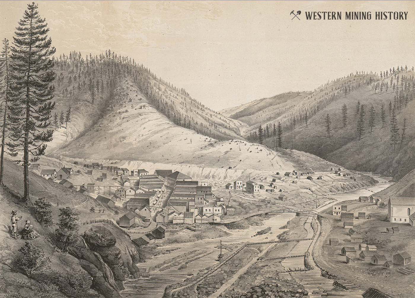 Downieville California 1854 illustration