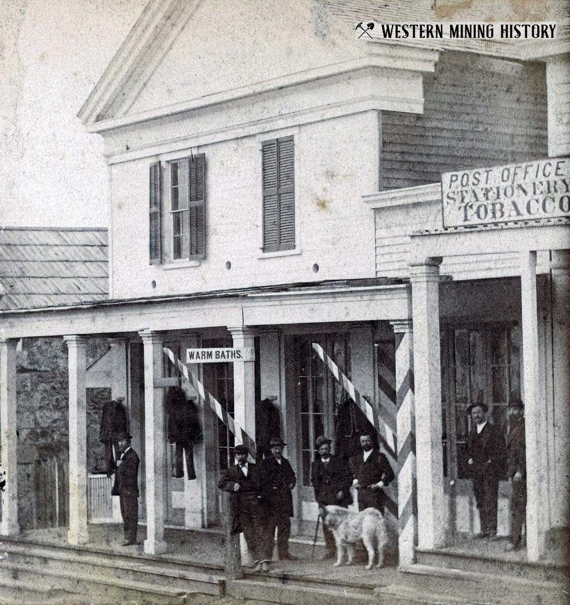 Early view of a Dutch Flat, California commercial building