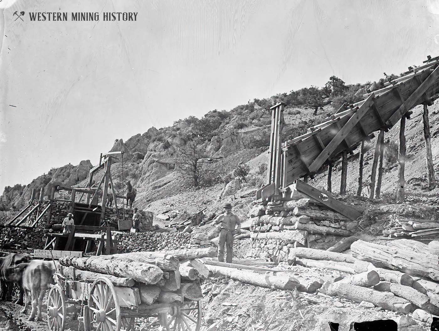 Ore chute at Eureka, Nevada 1871