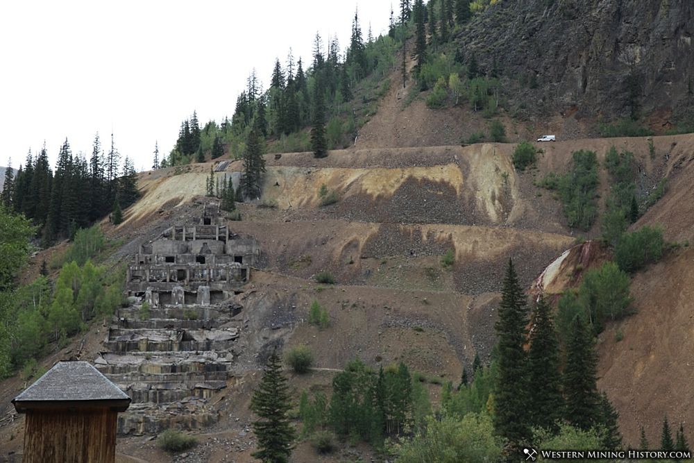 View of the Sunnyside Mill foundation from The Eureka Townsite