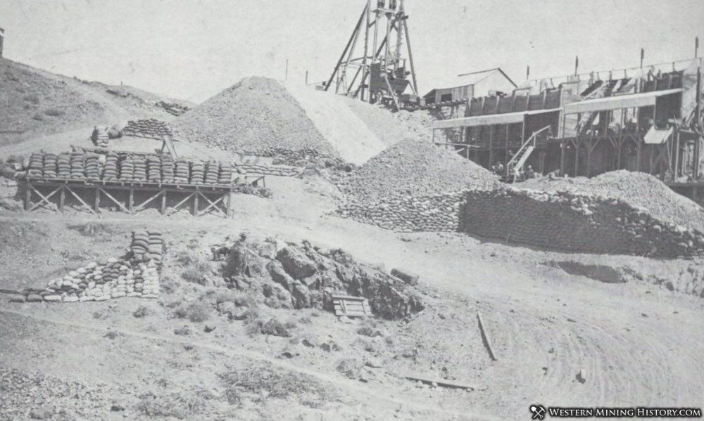 Ore is stacked at a Fairview mine waiting to be shipped by wagon