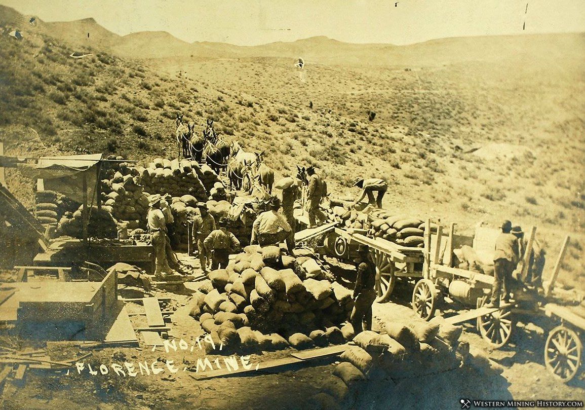 Loading ore at the Florence mine - Goldfield, Nevada ca. 1903