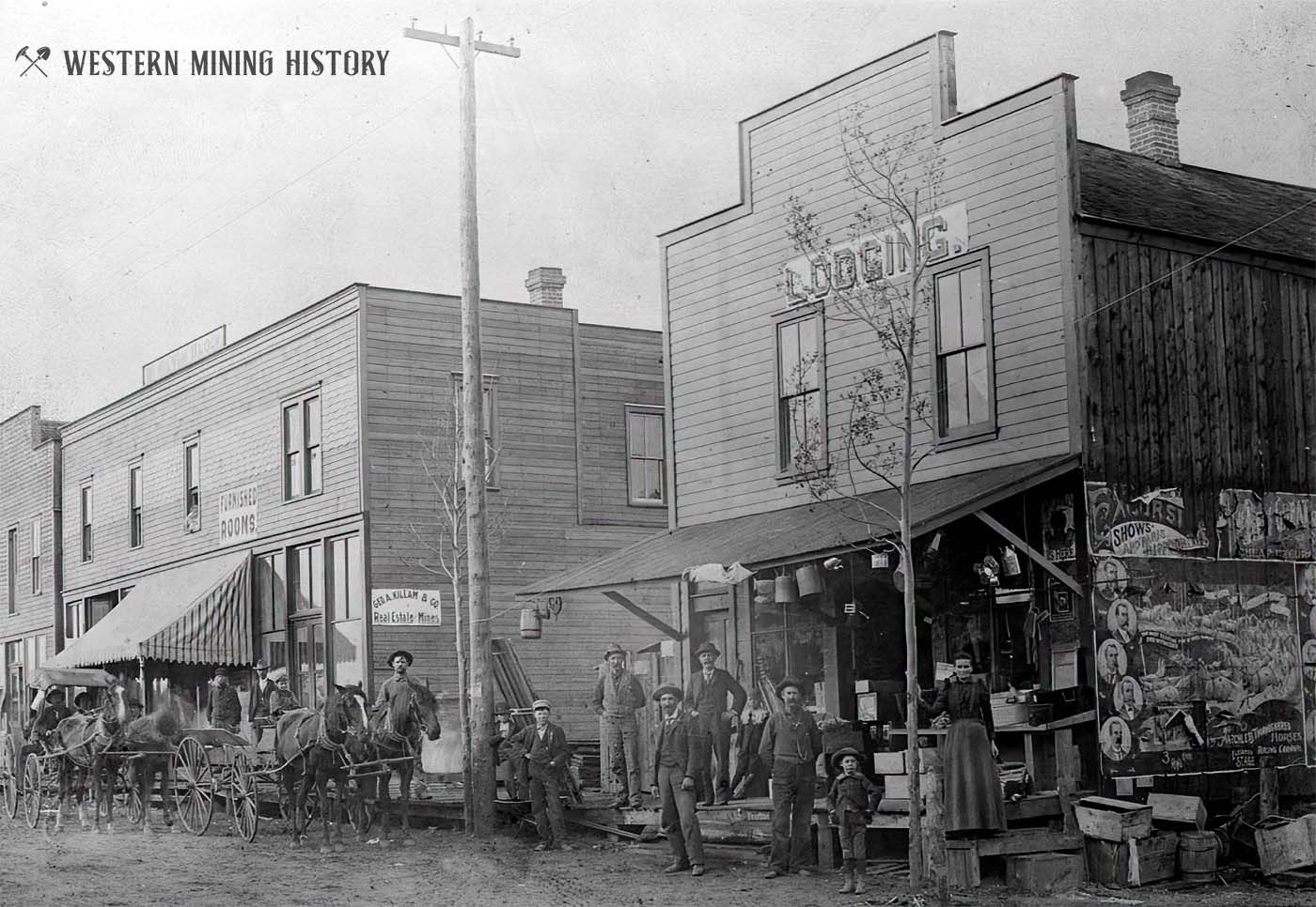 Business District in Gillett, Colorado 1895