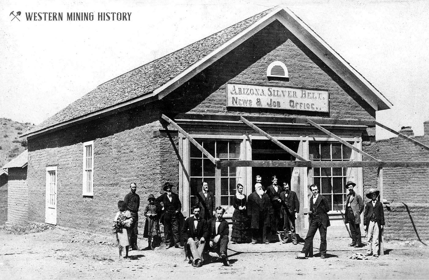 Arizona Silverbelt newspaper building at Globe, Arizona ca. 1880s
