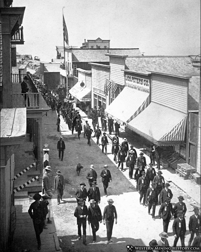 Miner's Union parade at Granite, Montana ca. 1890
