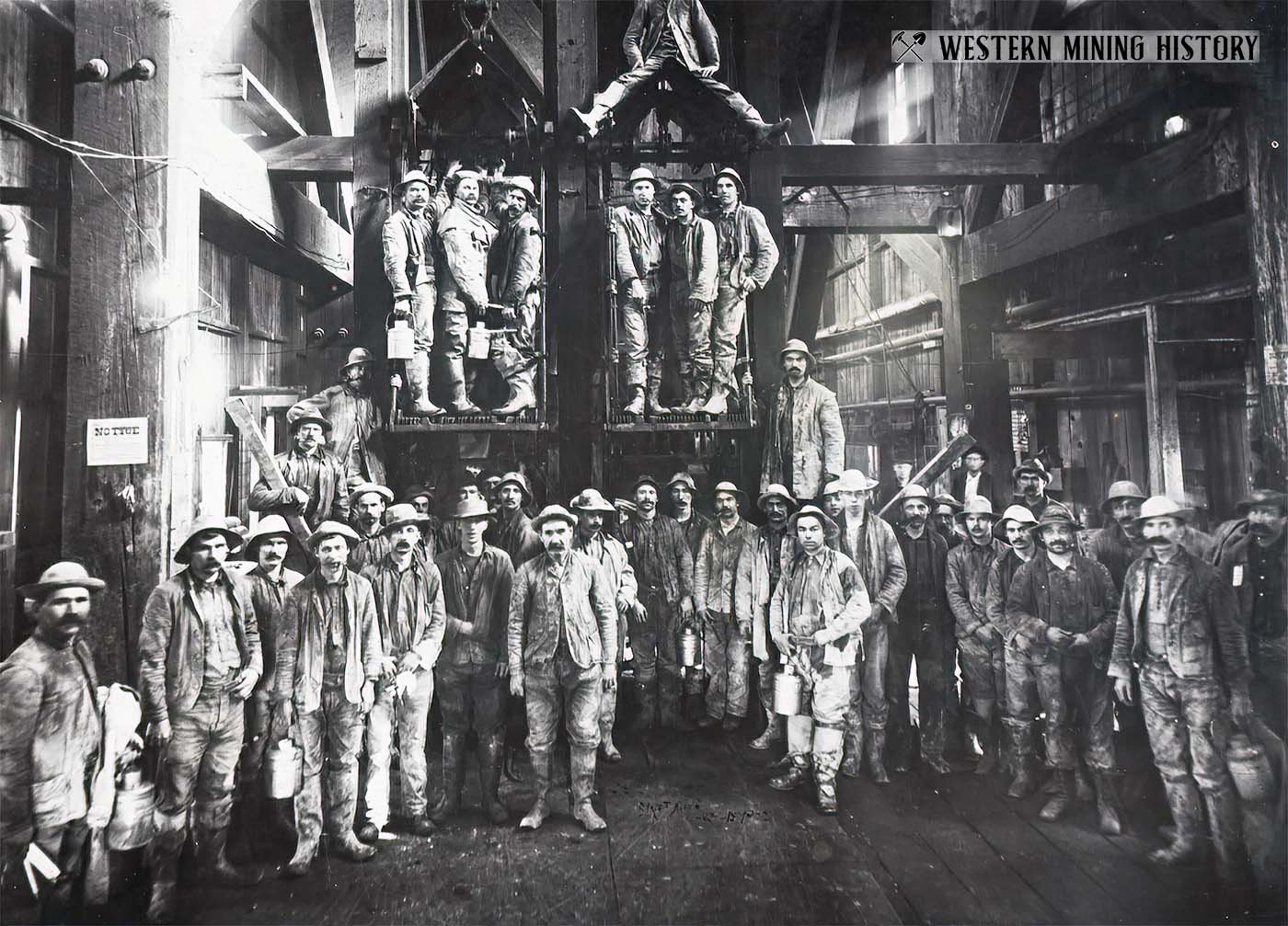 Miners in a Granite, Montana shaft house ca. 1891