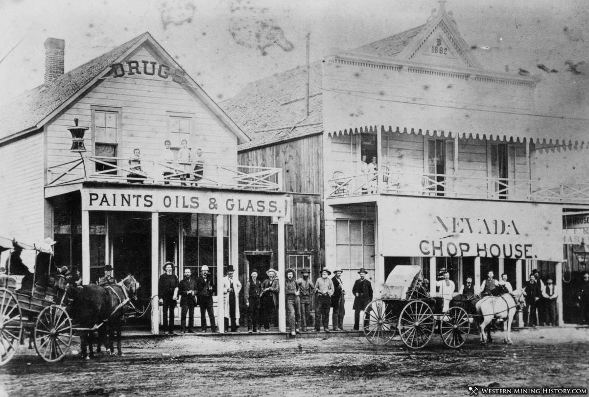 Drug Store and Nevada Chop House - Hailey, Idaho 1884