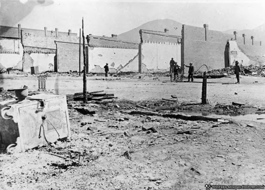 Aftermath of the July 2, 1889 fire in Hailey, Idaho 