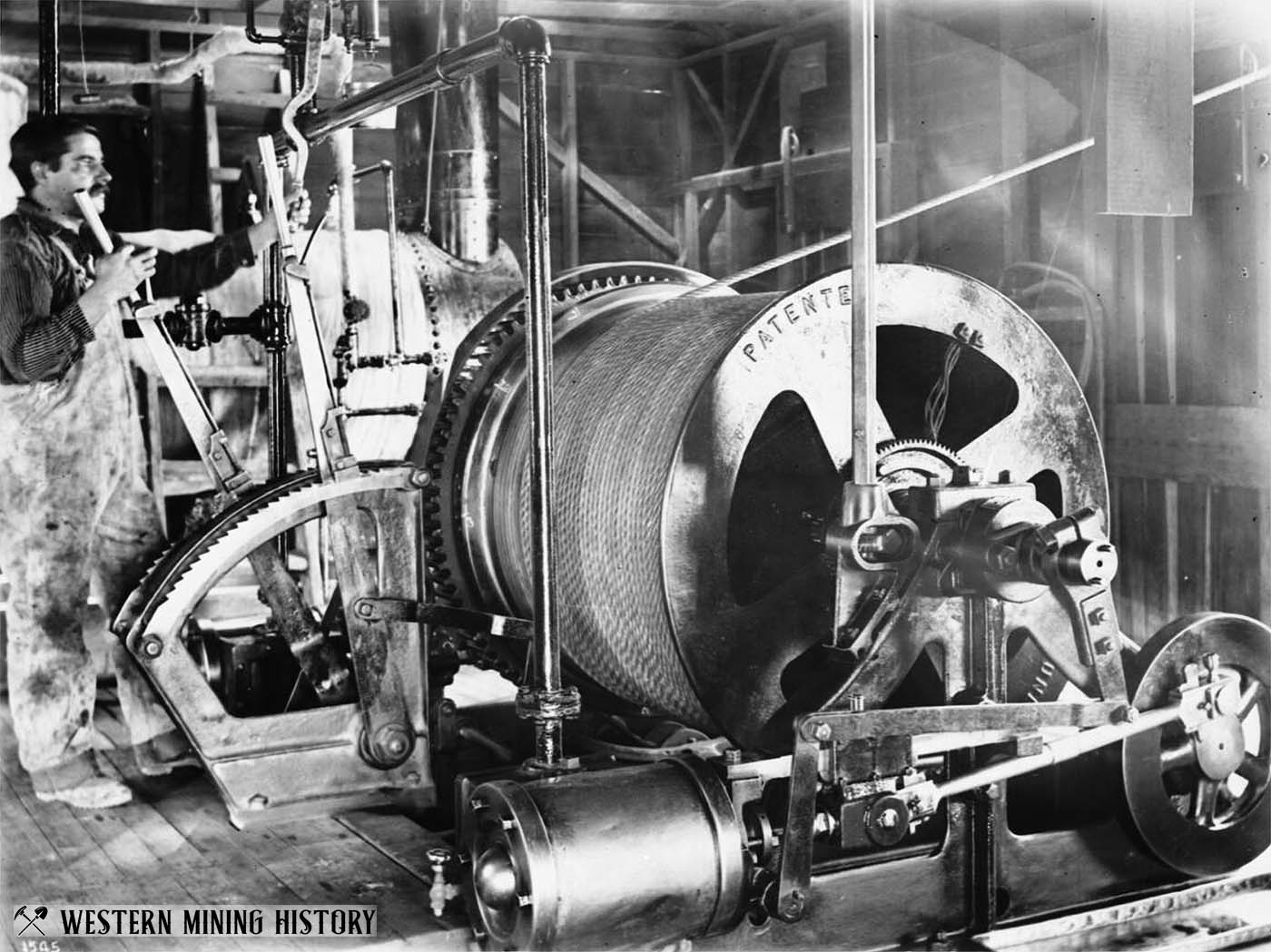 Hoist operator at Hedges California ca. 1905