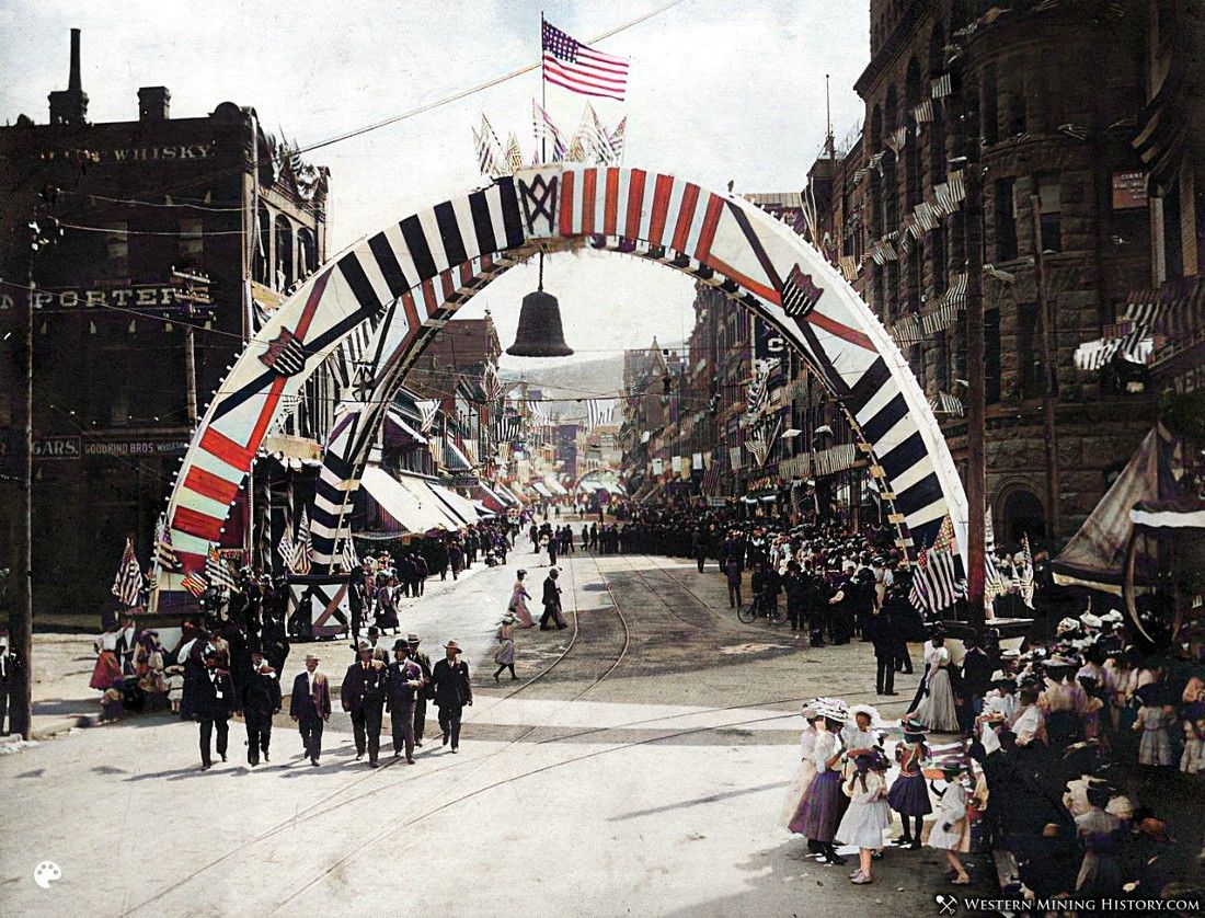 Fourth of July parade - Helena, Montana ca. 1900 (colorized)