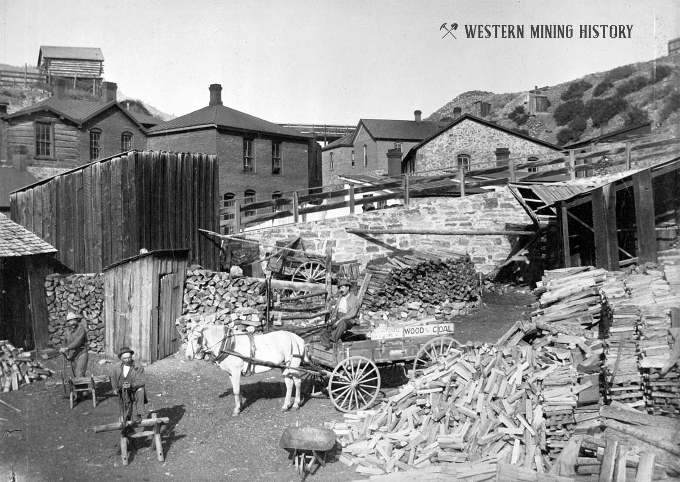 Mitchell wood yard at Helena, Montana 1903