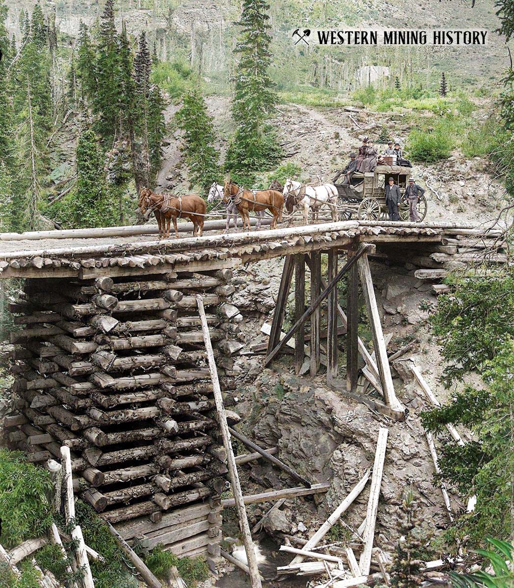 High bridge on the Ouray Stage Line (colorized)