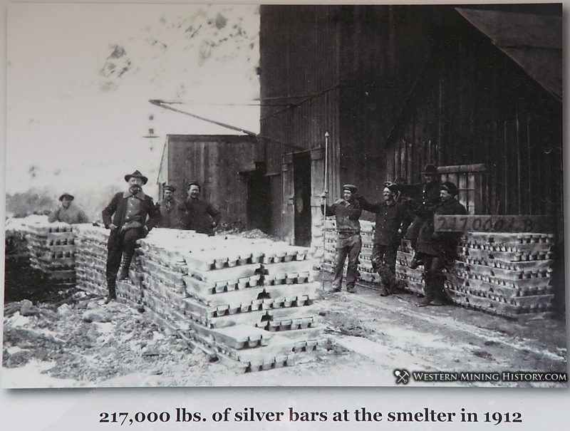 217,000 pounds of silver bars at the smelter in 1912